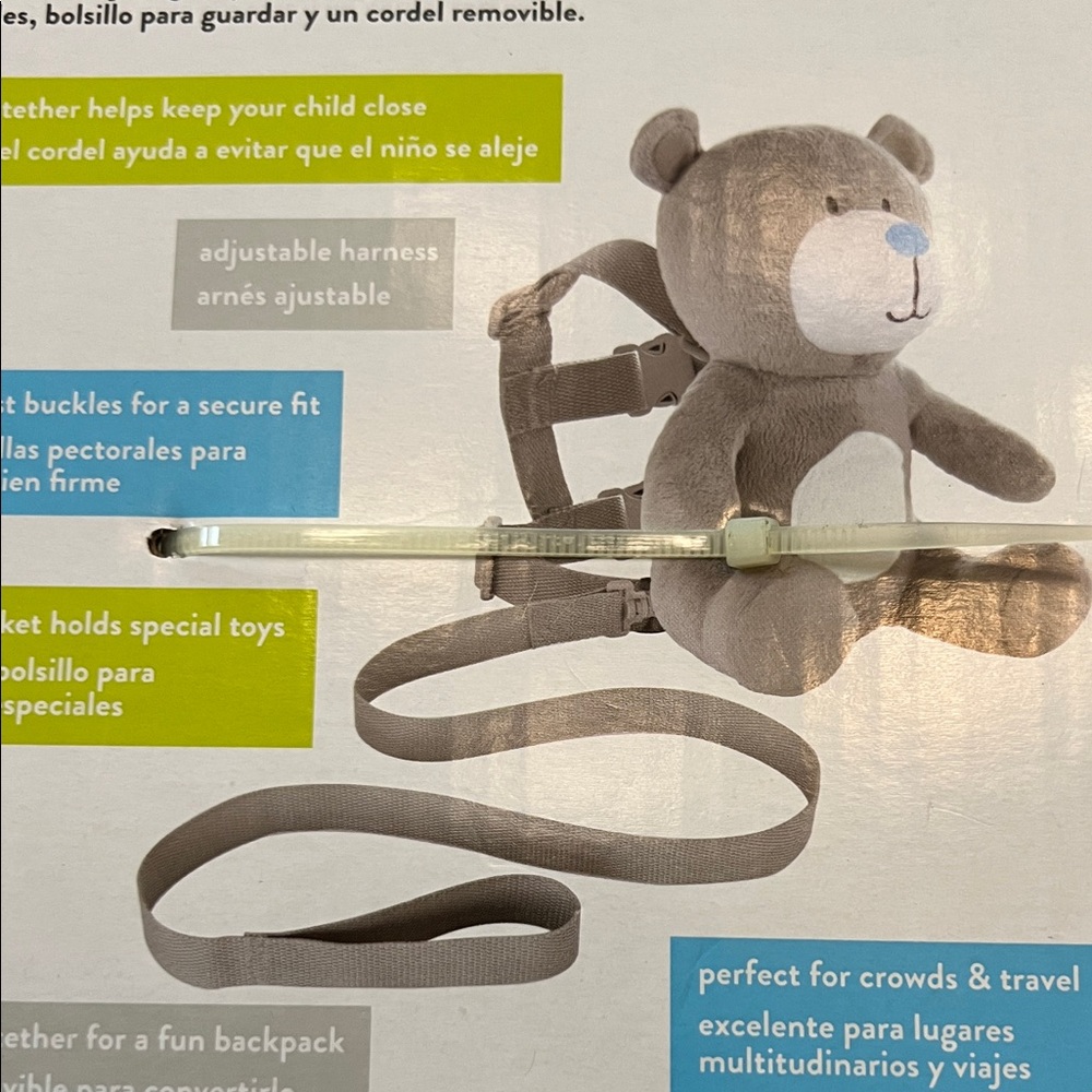 Goldbug Gray and White Plush Harness Buddy